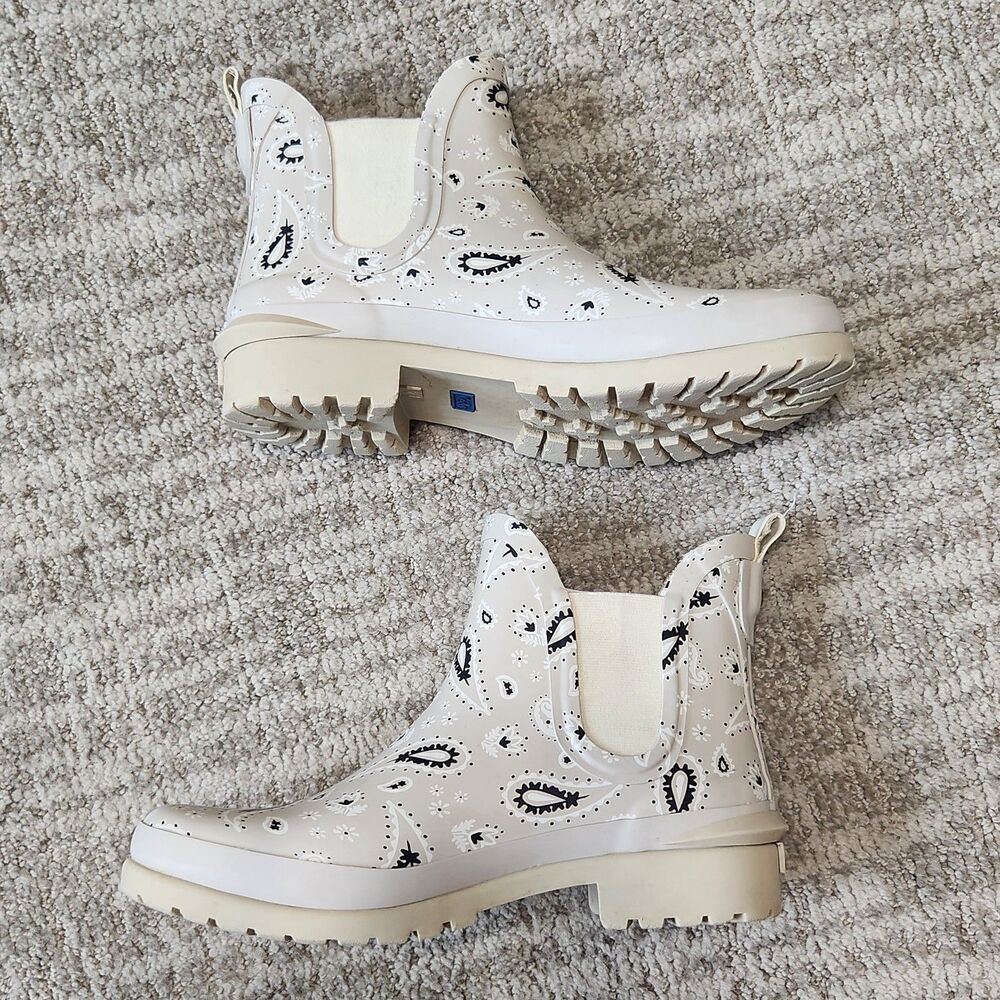 Keds women's Rowan rain boats beige bandana paisley print size 7 - Picture 6 of 9